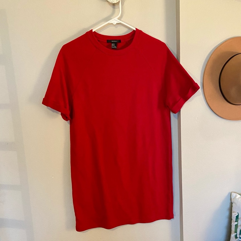 Red Sweatshirt Dress